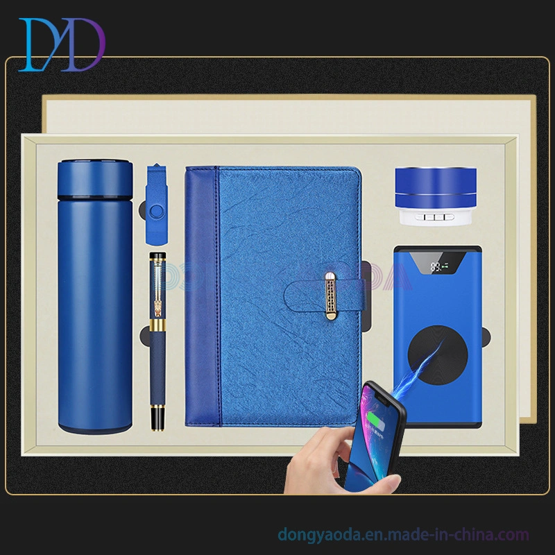 2023 Custom Logo Key Chain&Vacuum Cup&Pen&PU Notebook Gift Set