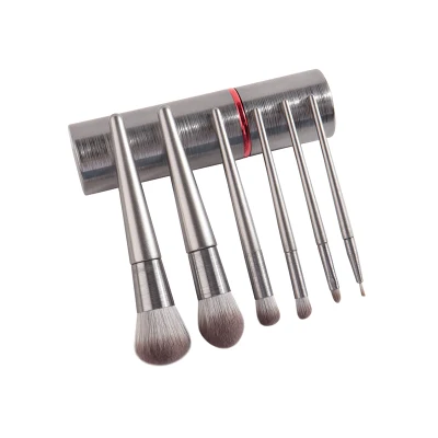 Custom Logo Vegan 6PCS Makeup Brush Gift Set with Cosmetic Holder